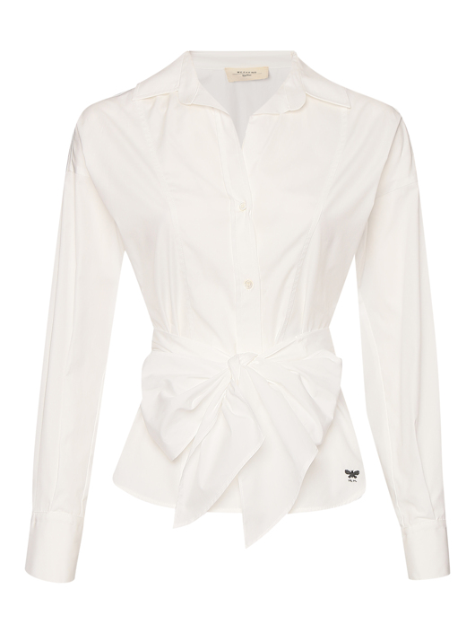 Weekend Max Mara Блуза из хлопка с поясом