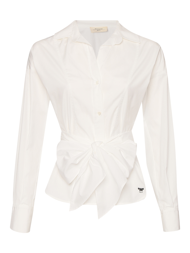Weekend Max Mara Блуза из хлопка с поясом