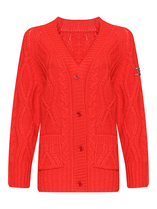 Ermanno Scervino Кардиган удлиненный из шерсти с V-образным вырезом