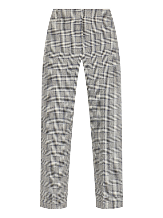 Max Mara Брюки в клетку из шерсти и льна