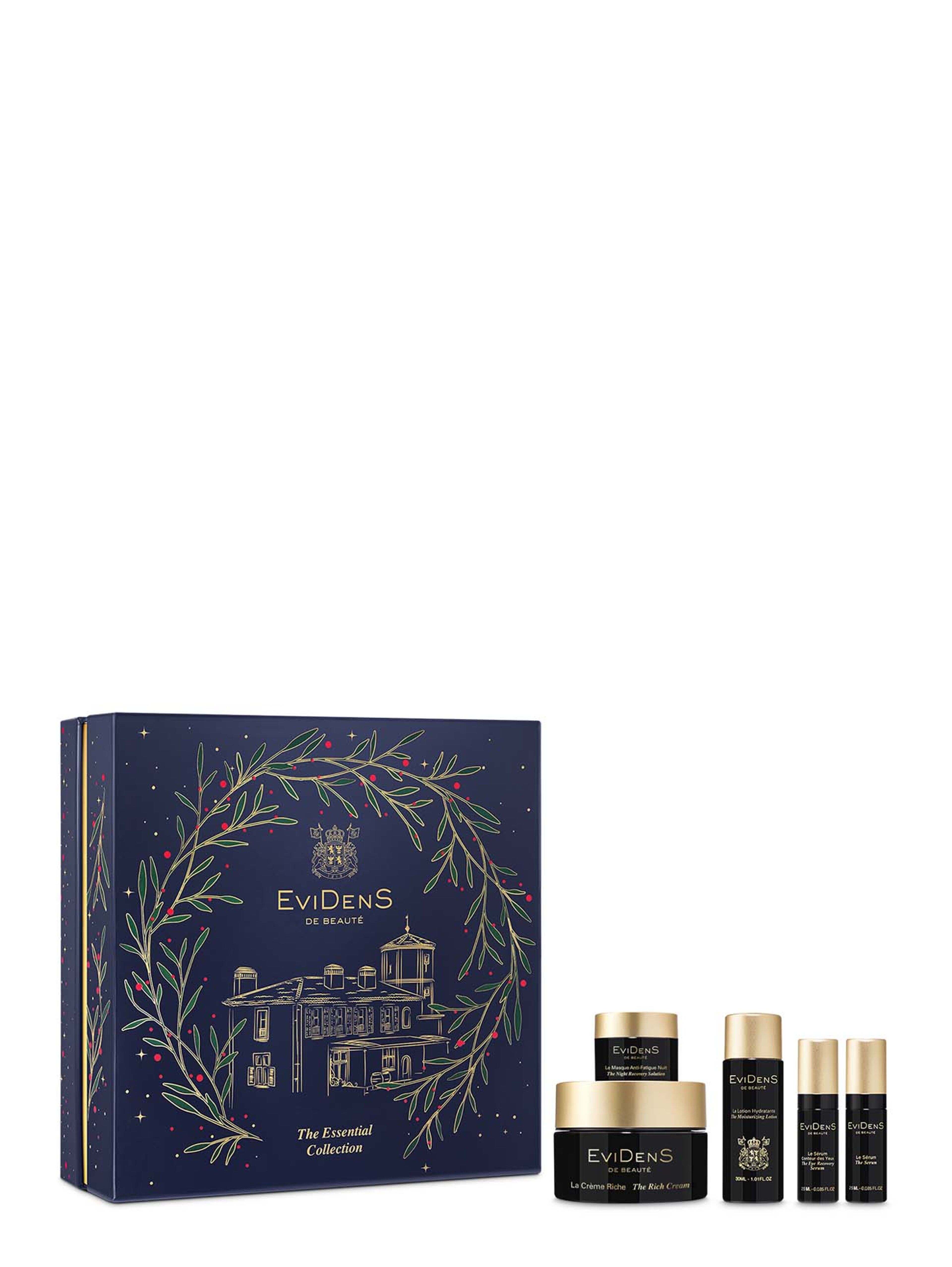 Набор ухода для лица The Essential Collection: крем, лосьон, гель-маска, сыворотка, сыворотка для глаз, 50+30+10+2.5+2.5 мл