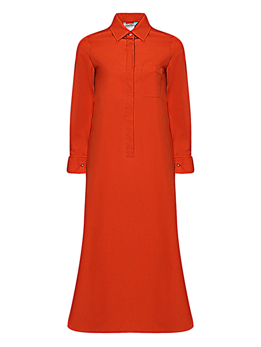 Max Mara Платье-рубашка из хлопка с разрезами
