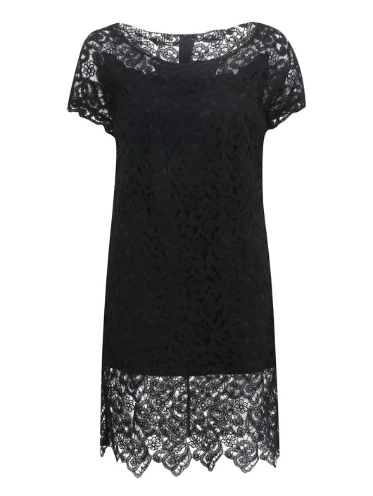 Ermanno Scervino Платье-мини из хлопка с кружевным узором