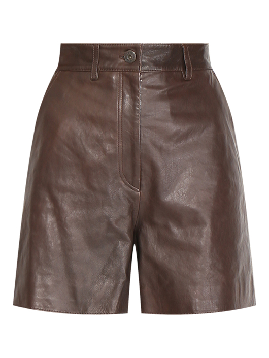 Weekend Max Mara Шорты из кожи с карманами