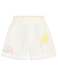 Stella McCartney kids Шорты из льна с вышивкой