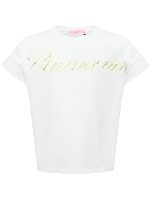 Miss Blumarine Футболка со стразами и принтом