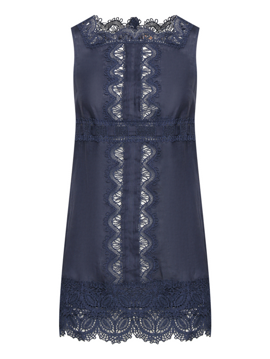 Ermanno Scervino Льняная туника с кружевом