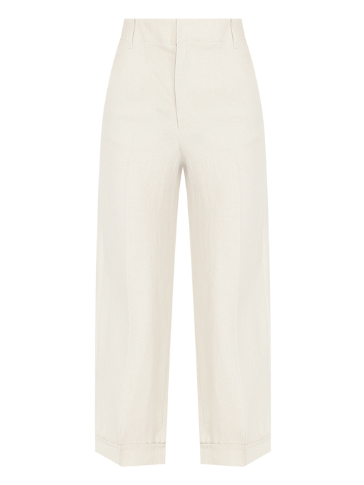 Max Mara Брюки из льна с подворотами