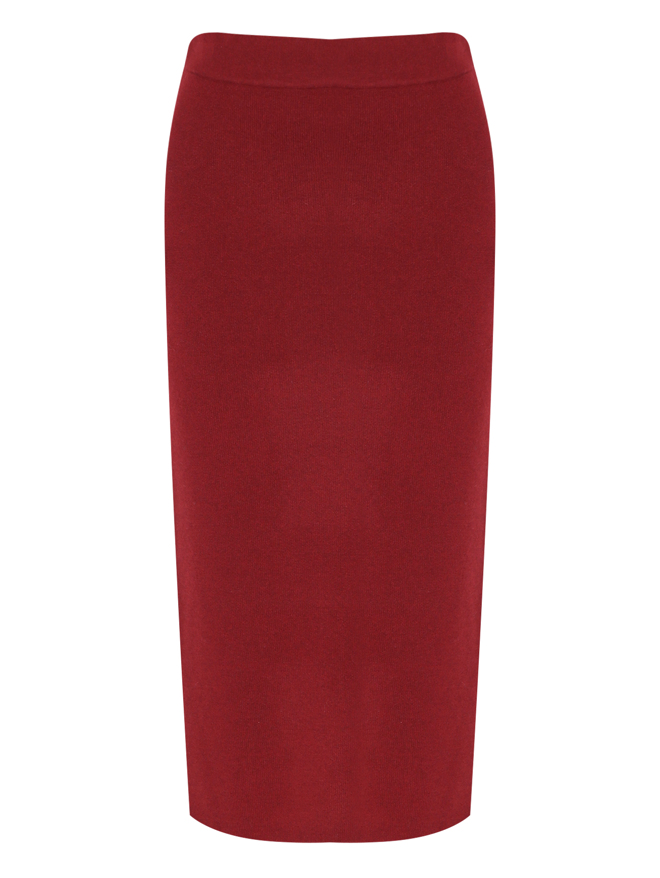 Allude Трикотажная юбка из шерсти и кашемира с разрезом