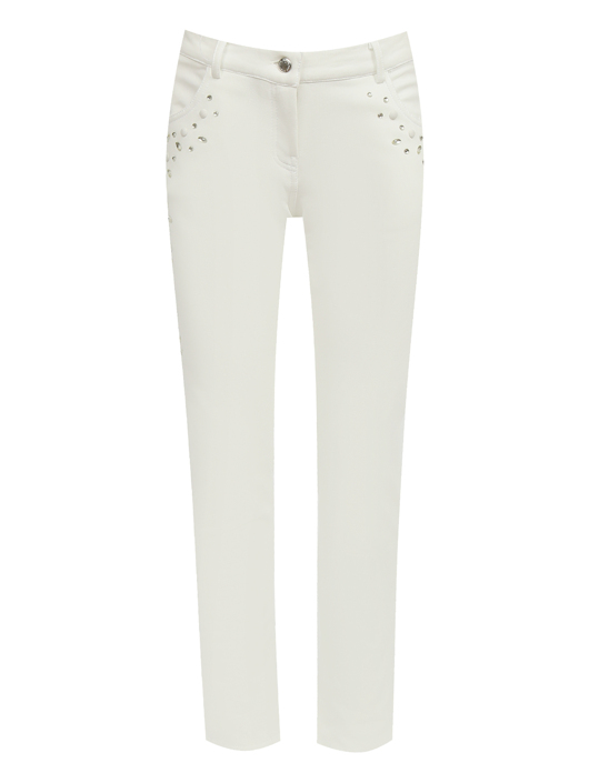 Ermanno Scervino Junior Брюки трикотажные расшитые кристаллами