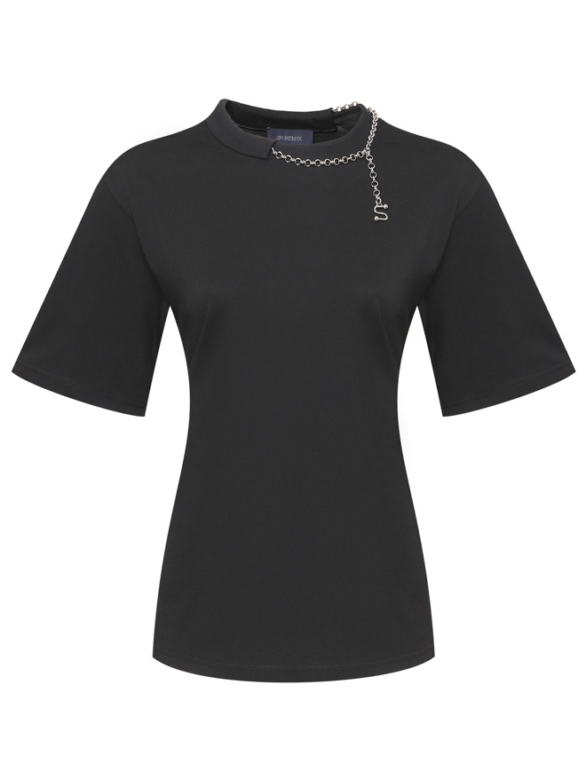 Sportmax Футболка из хлопка с цепочкой