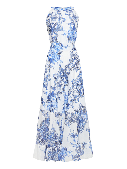 Positano Couture Платье-макси из льна и хлопка