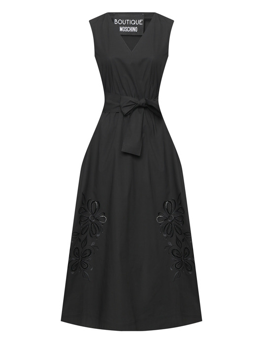 Moschino Boutique Платье из хлопка с вышивкой