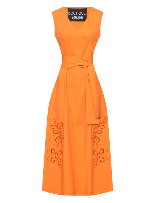 Moschino Boutique Платье из хлопка с вышивкой