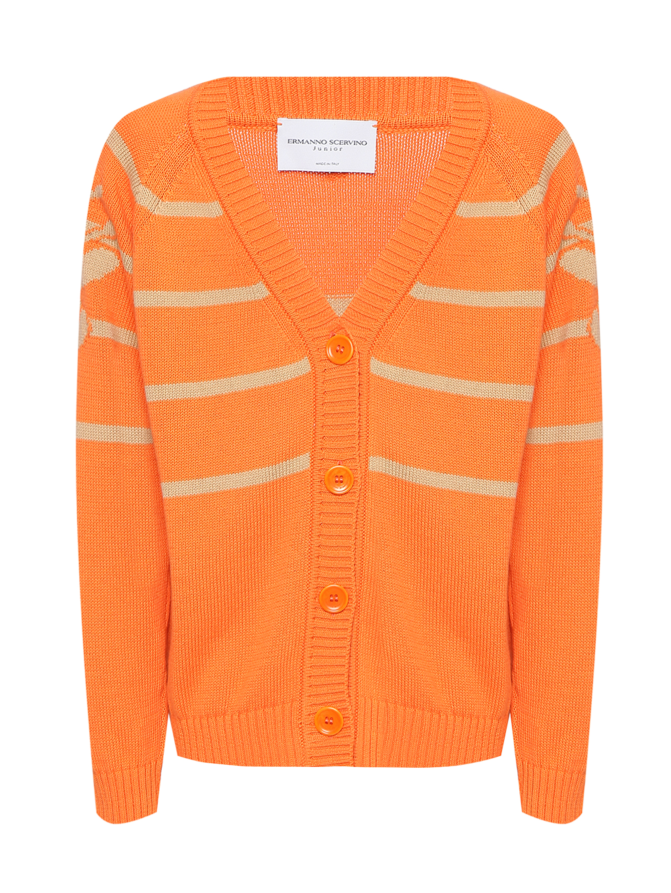 Ermanno Scervino Junior Кардиган из хлопка с узором в полоску
