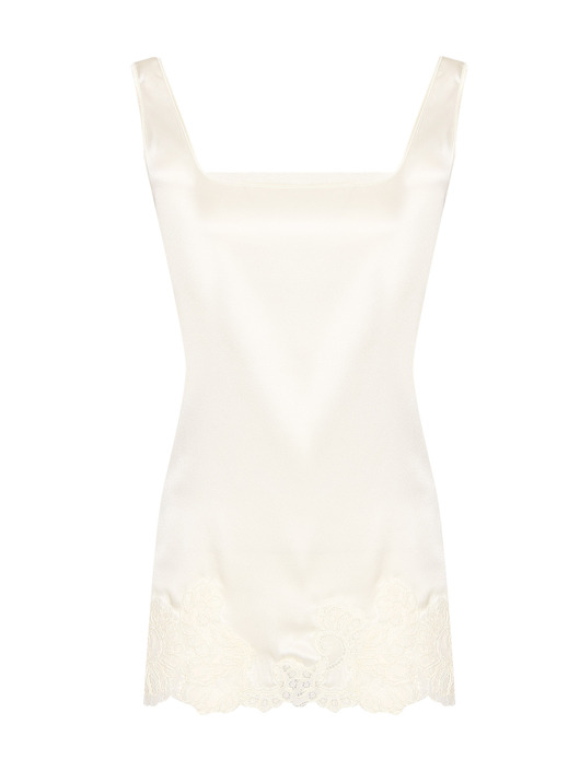 Ermanno Scervino Топ из шелка с кружевом