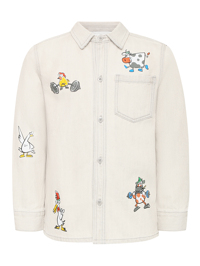 Stella McCartney kids Рубашка из денима с принтом
