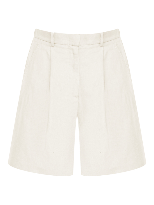 Weekend Max Mara Шорты из хлопка и льна с защипами
