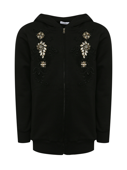 Dolce & Gabbana Толстовка с капюшоном расшитая кристаллами