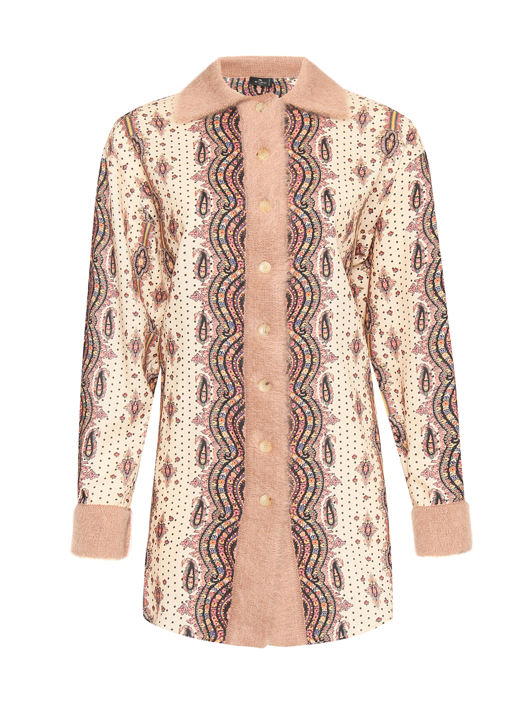 Etro Удлиненная блуза из шерсти и шелка