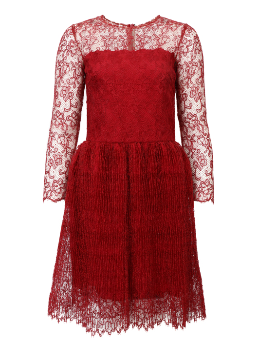 Ermanno Scervino Платье-мини из шелка с ажурным узором