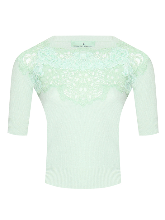 Ermanno Scervino Футболка из кашемира с вышивкой