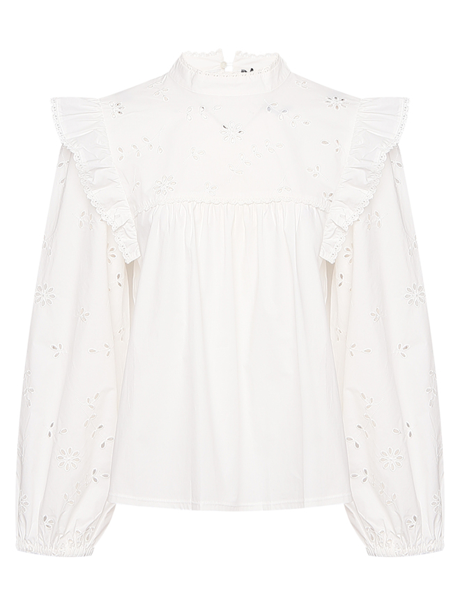 Weekend Max Mara Блуза из хлопка с декором