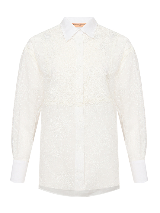 Ermanno Scervino Блуза с вышивкой и кружевом