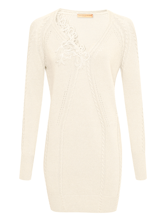 Ermanno Scervino Трикотажное платье с кружевным декором