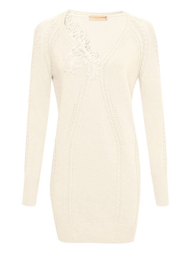 Ermanno Scervino Трикотажное платье с кружевным декором