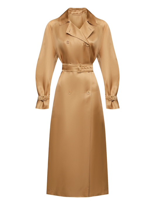 Max Mara Двубортный плащ из шелка