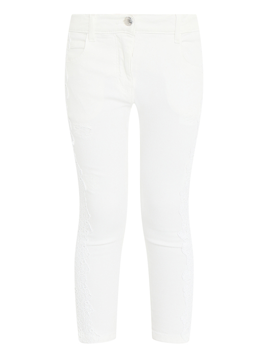 Scervino Street Джинсы укороченные с потертостями декорированные кружевом