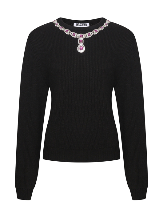 Moschino Джемпер из шерсти с кристаллами
