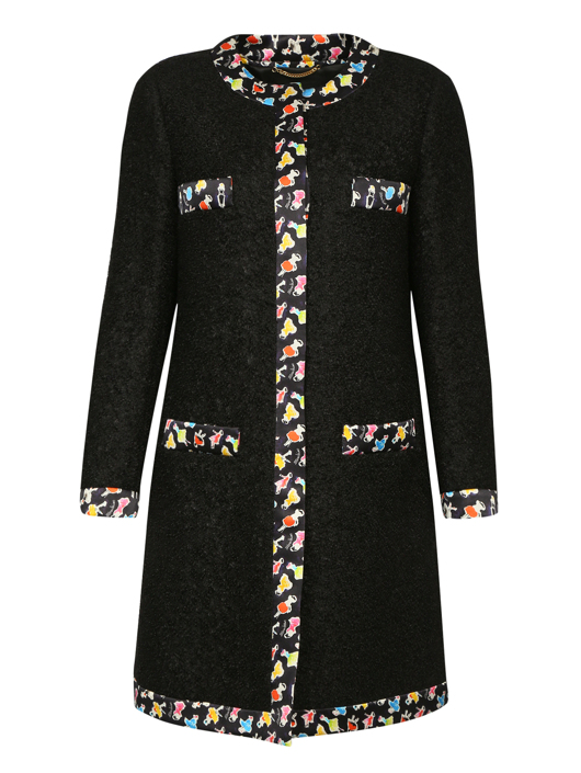 Moschino Однобортное пальто из шерсти и мохера