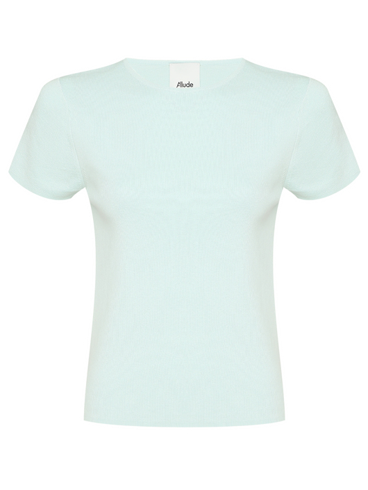 Allude Джемпер с короткими рукавами из хлопка и шелка
