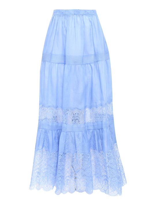 Ermanno Scervino Юбка-макси с кружевной отделкой