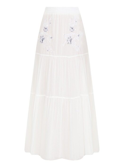 Ermanno Scervino Юбка из хлопка с вышивкой