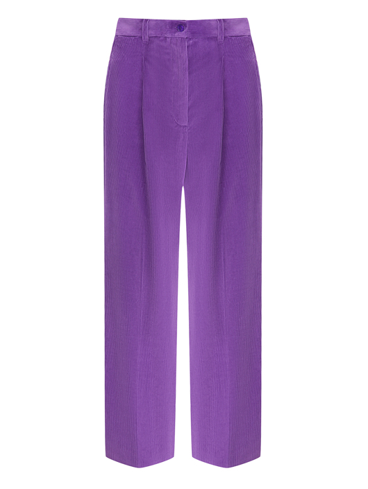 Weekend Max Mara Вельветовые брюки из хлопка с защипами
