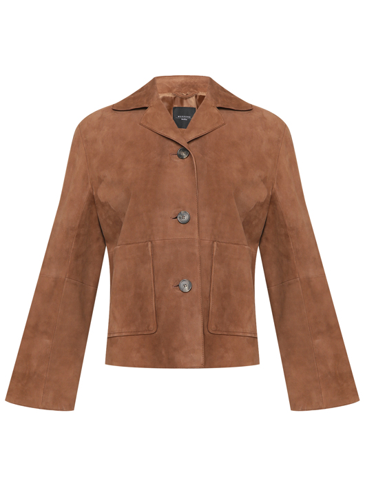 Weekend Max Mara Куртка из замши с накладными карманами