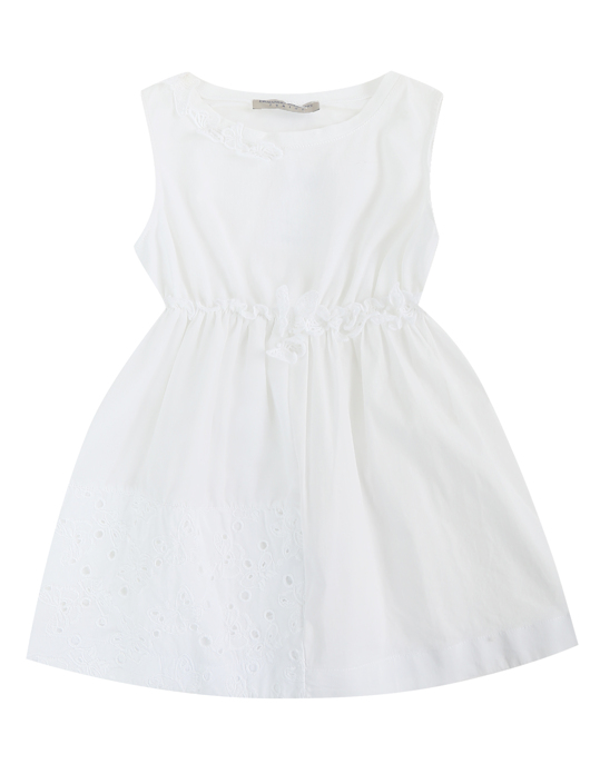 Ermanno Scervino Junior Хлопковый топ со вставками из кружева