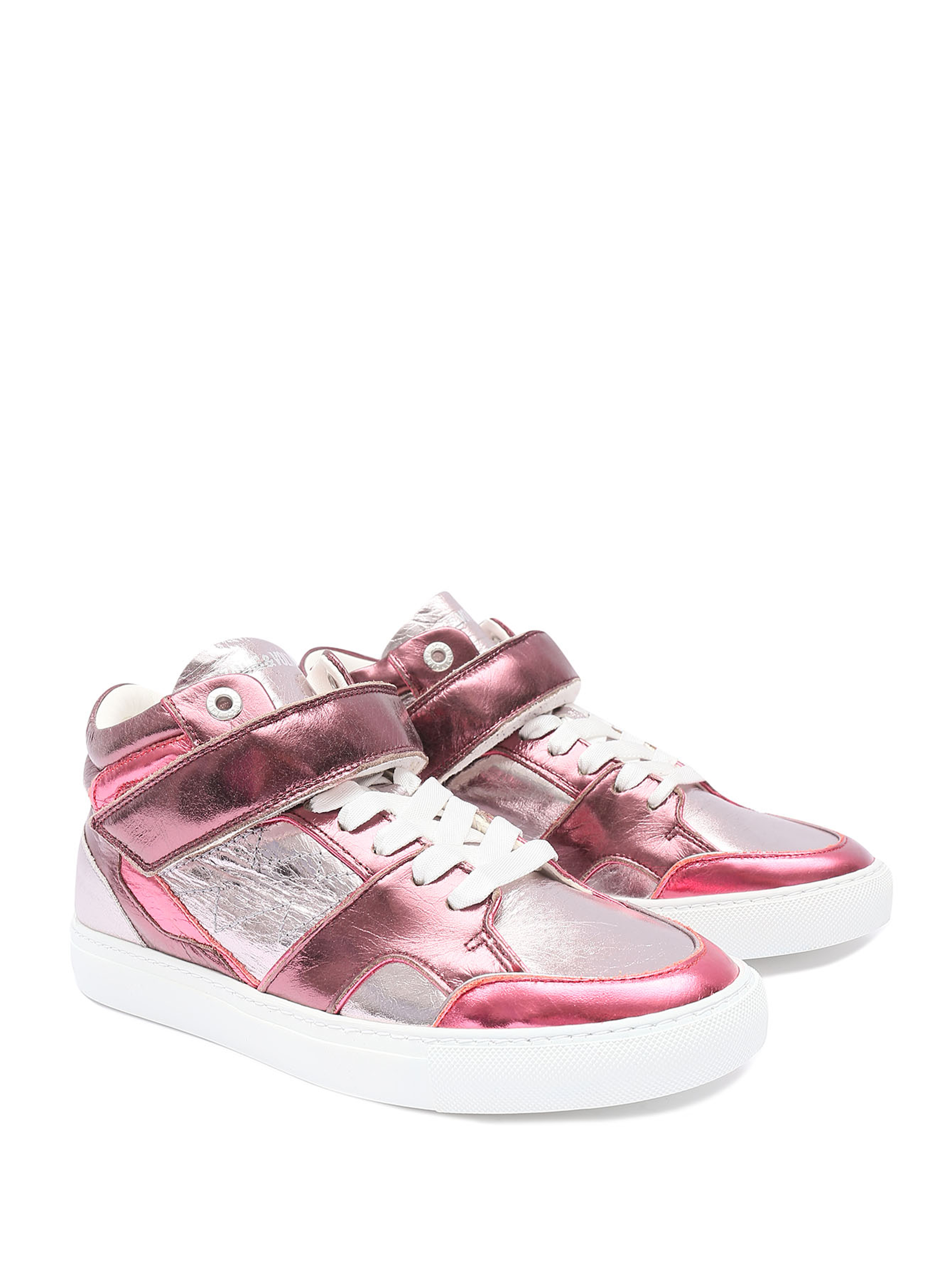 Кеды из кожи на шнурках с логотипом