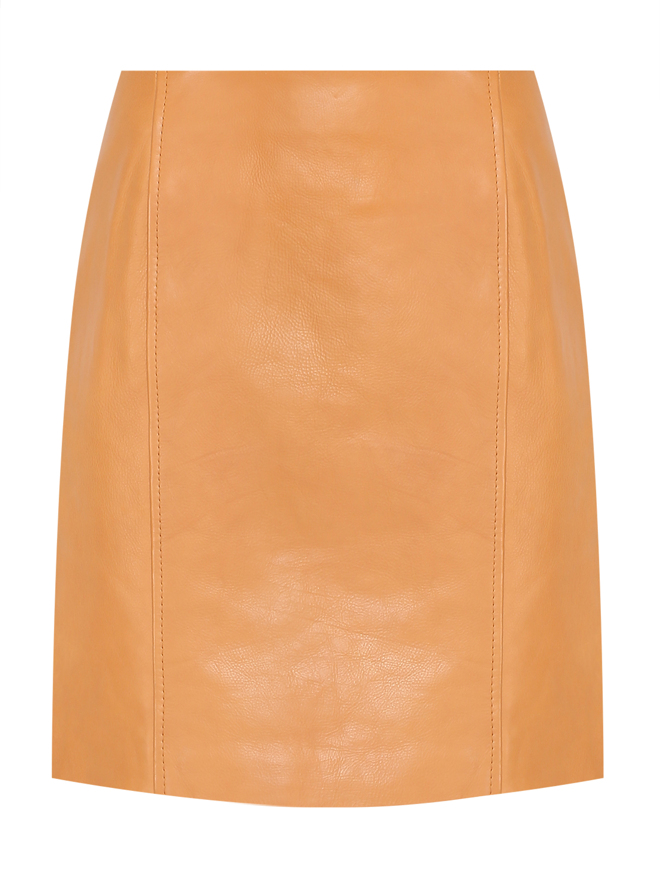 Sportmax Однотонная юбка-миди из кожи