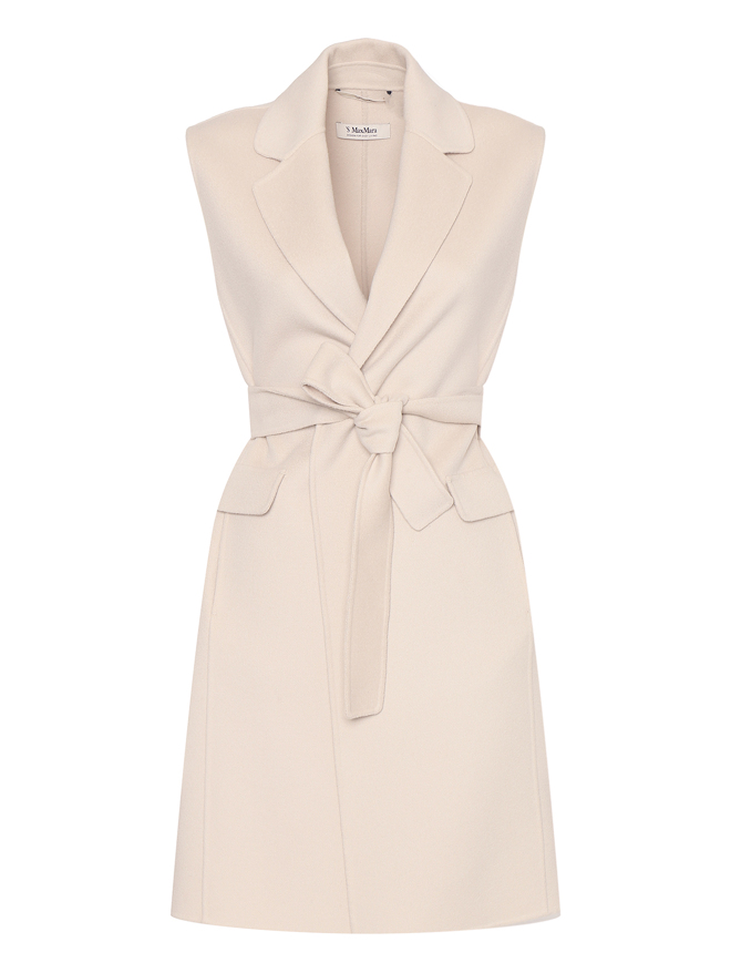 Max Mara Удлиненный жилет из шерсти с поясом