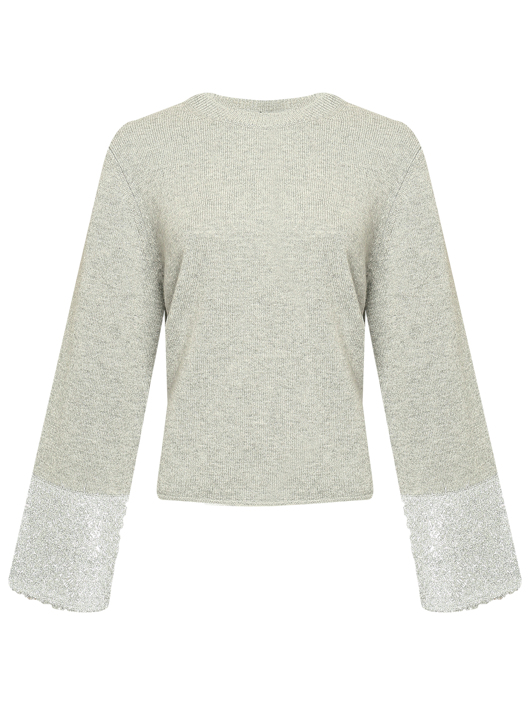 Allude Трикотажный джемпер с декором на рукавах