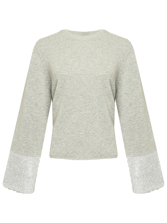 Allude Трикотажный джемпер с декором на рукавах