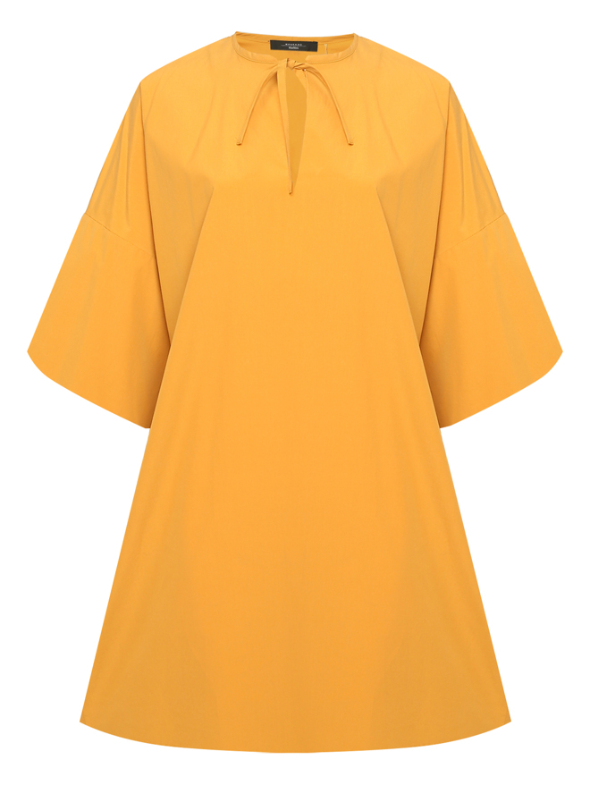Weekend Max Mara Однотонное платье из хлопка свободного  кроя