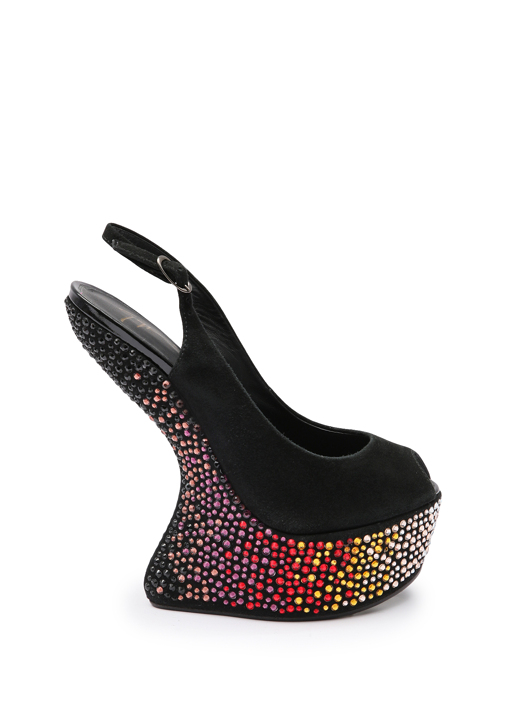 Giuseppe Zanotti Босоножки из кожи декорированные стразами