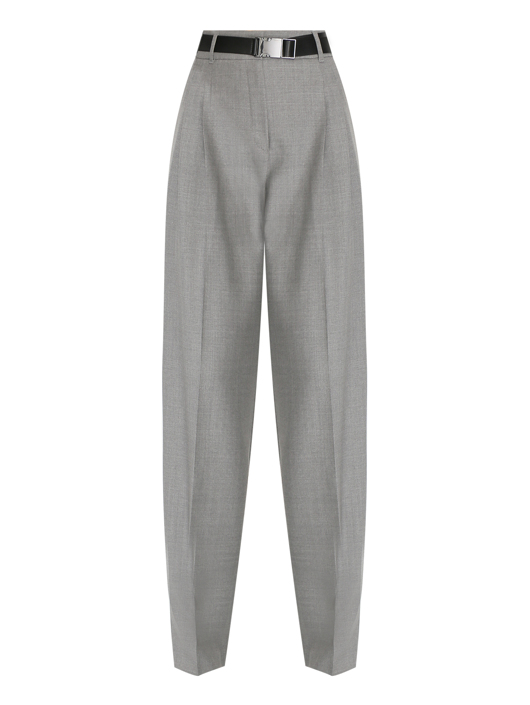 Max Mara Брюки однотонные из шерсти с ремнем