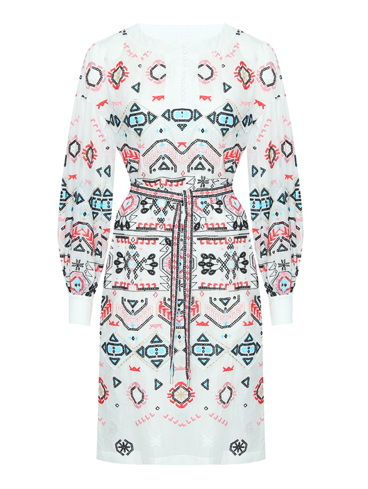 Ermanno Scervino Платье из смешанного хлопка с вышивкой