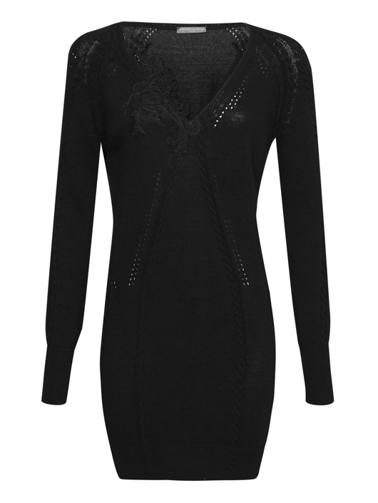 Ermanno Scervino Трикотажное платье с кружевным декором